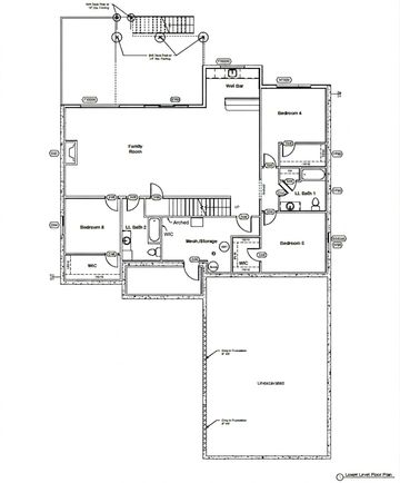 Basement Elevation for Davis Home plan by Custom home builder MinAko Homes