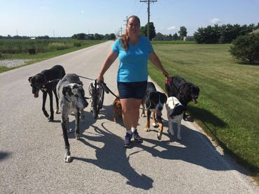 Cheryl Kubista walking the pack