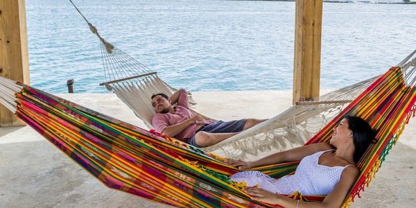 Relax just close to the beach in a hammock!