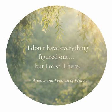 Inspirational quote about resilience and perseverance with a soft nature background.