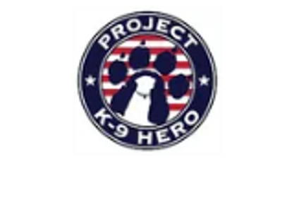 Logo of Project K-9 Hero featuring a dog and a handler.