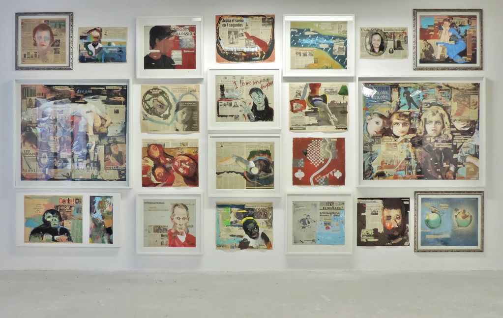 newspaper mural