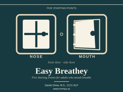 Infographic about five starting points for adults who mouth breathe.