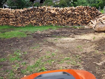 stacked seasoned firewood