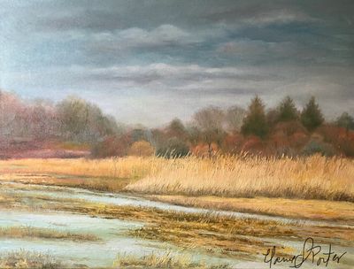 Winter Marsh -Oil Painting on canvas