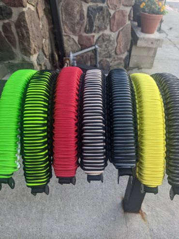 A set of paracord bracelets