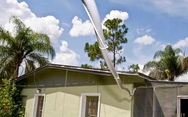 House roof with hurricane strapping