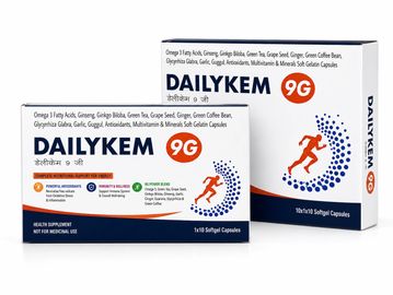 DailyKem 9G health supplement soft gelatin capsules.