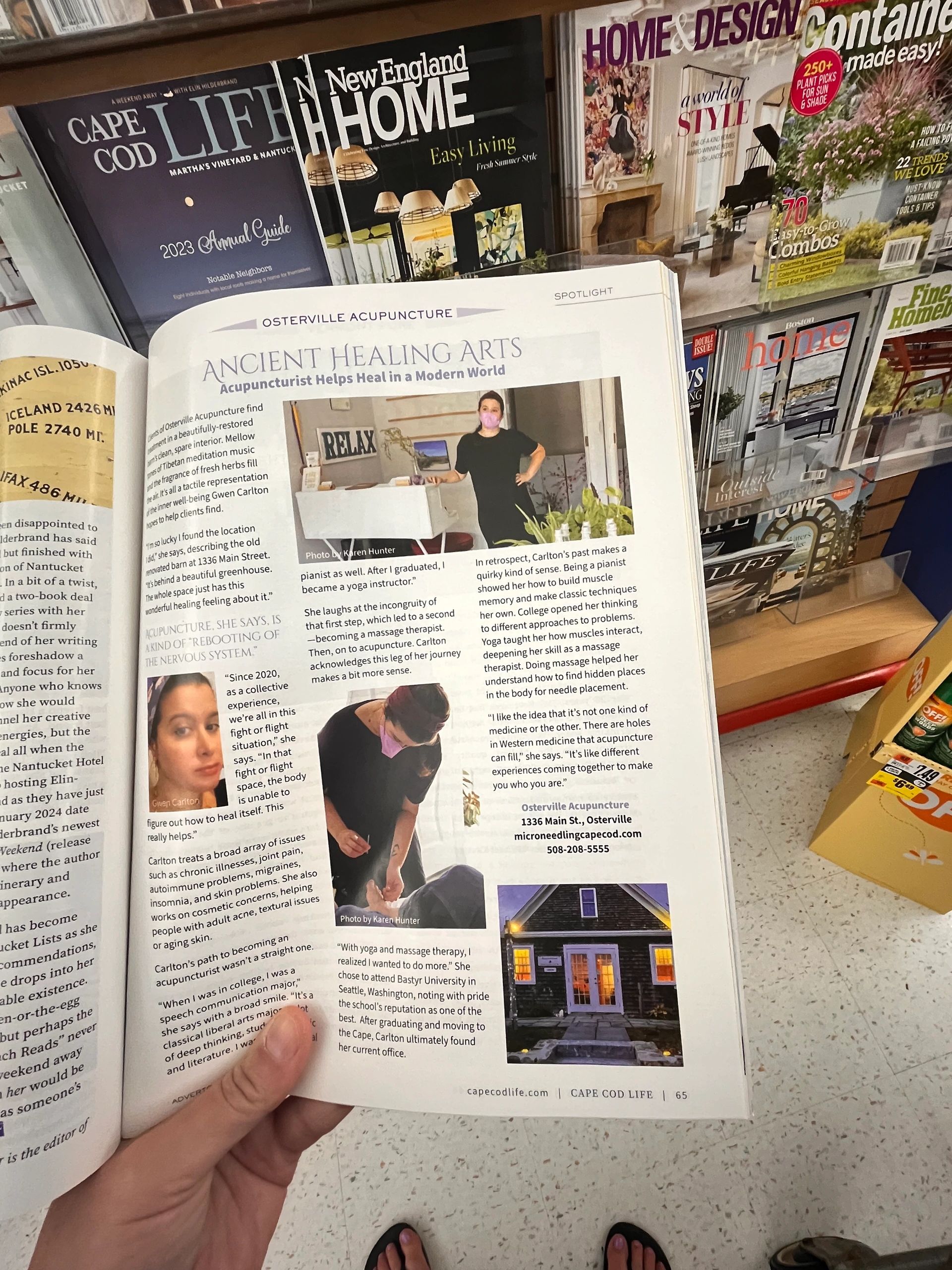 Magazine article on ancient healing arts and acupuncture at Stop & Shop.
