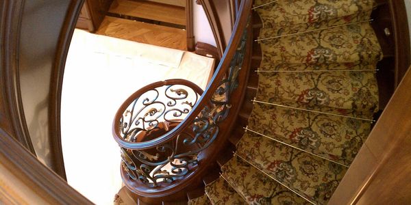 Luxury yacht spiral staircase