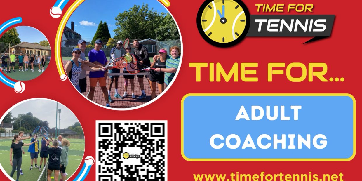 Group tennis coaching for adults with lively sessions and community spirit.