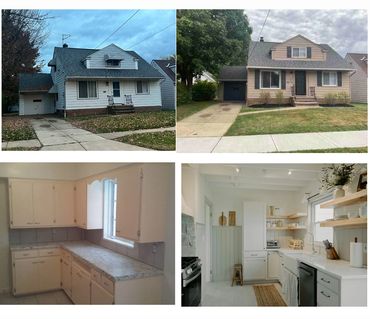 Before & after of an old home in Cleveland ohio that we bought