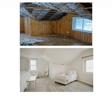 before & after of an old home in Cleveland Ohio that we bought and remodeled