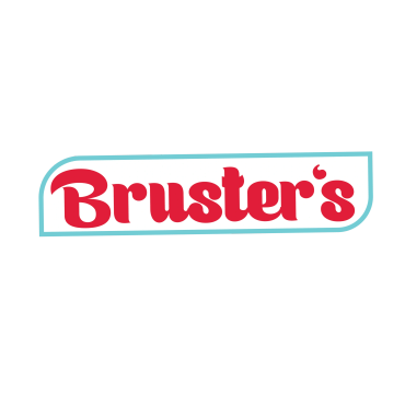 Logotype of Bruster's Real Ice Cream with a red, white, and blue color scheme by Kindall Wright - KX Graphic Design.