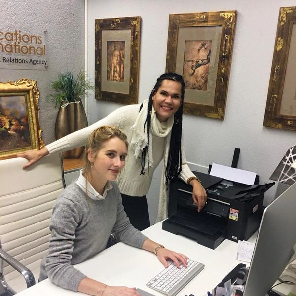 CEO with employee at Cyrus Branding office