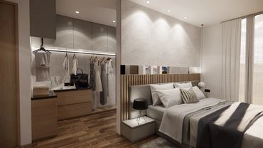 Minimalist bedroom design.