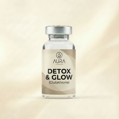 Detox and Glow Glutathione IM Shot vial for cellular detox skin clarity and antioxidant protection a