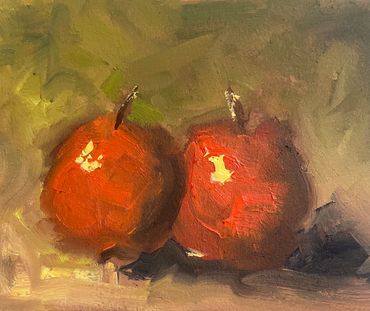 Apple study - For Sale 5"x7" oil on Arches oil paper. $75