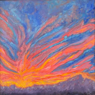 Fire Drake - 24"x24" Oil on gallery wrapped canvas and framed by the artist. $2199