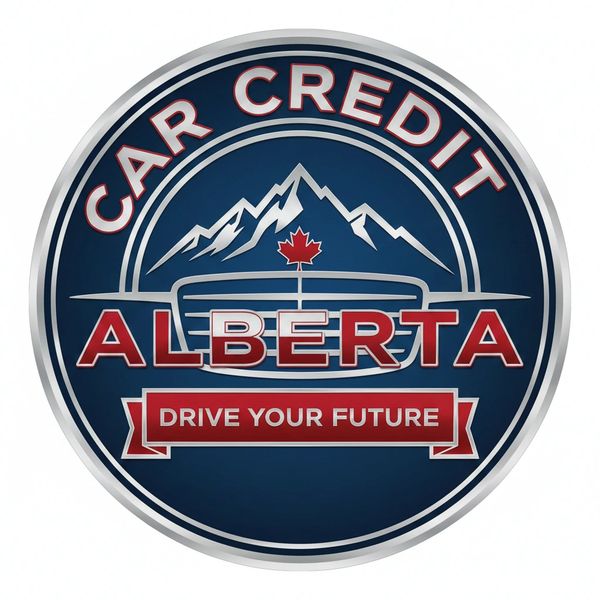 Logo for Alberta Car Credit with a mountain and maple leaf design.