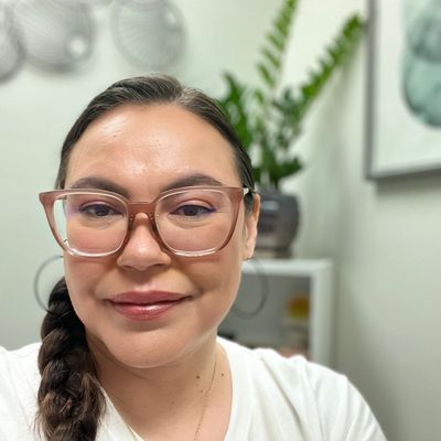 The therapist, Kelly Little, in the therapy room.