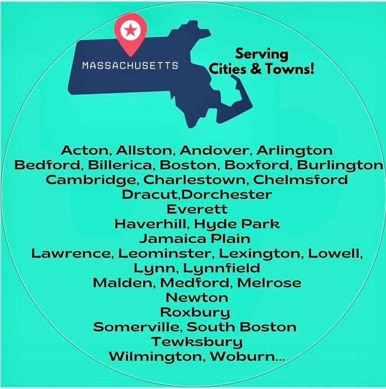 Map-Cities and towns served in Massachusetts.