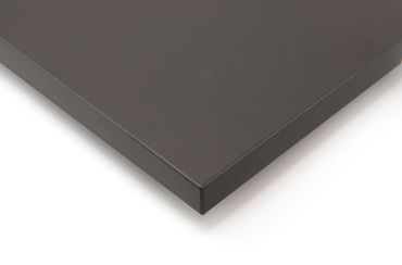 Sample Matte Dark Gray slab by Mirlux for custom cabinets integrated in modern kitchen design