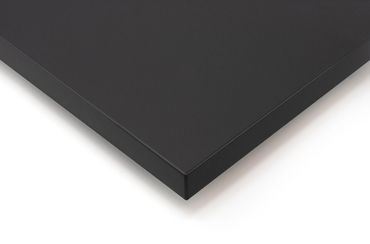 Super Matte Graphite by Mirlux sample for modern kitchen design with integrated custom cabinets.