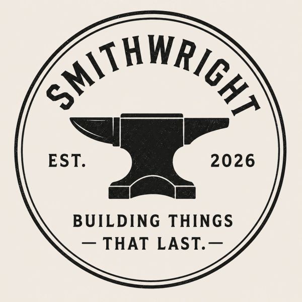 Logo with an anvil and the name Smithwright.