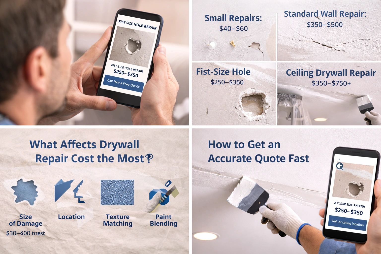 The cost of small drywall repairs
