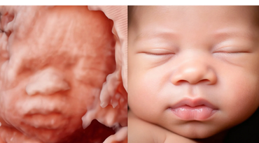 side by side image of the 3d ultrasound and the 8k transformation