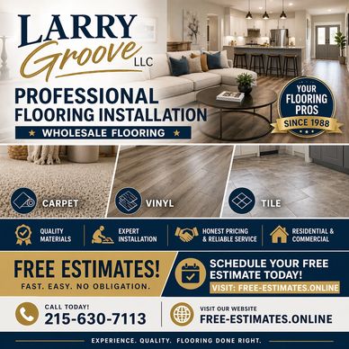 Professional flooring installation services by Larry Groove LLC with free estimates.