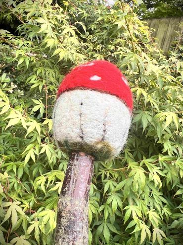 Image of the Fly Agaric inspired beater showing connection to the Birch Beater