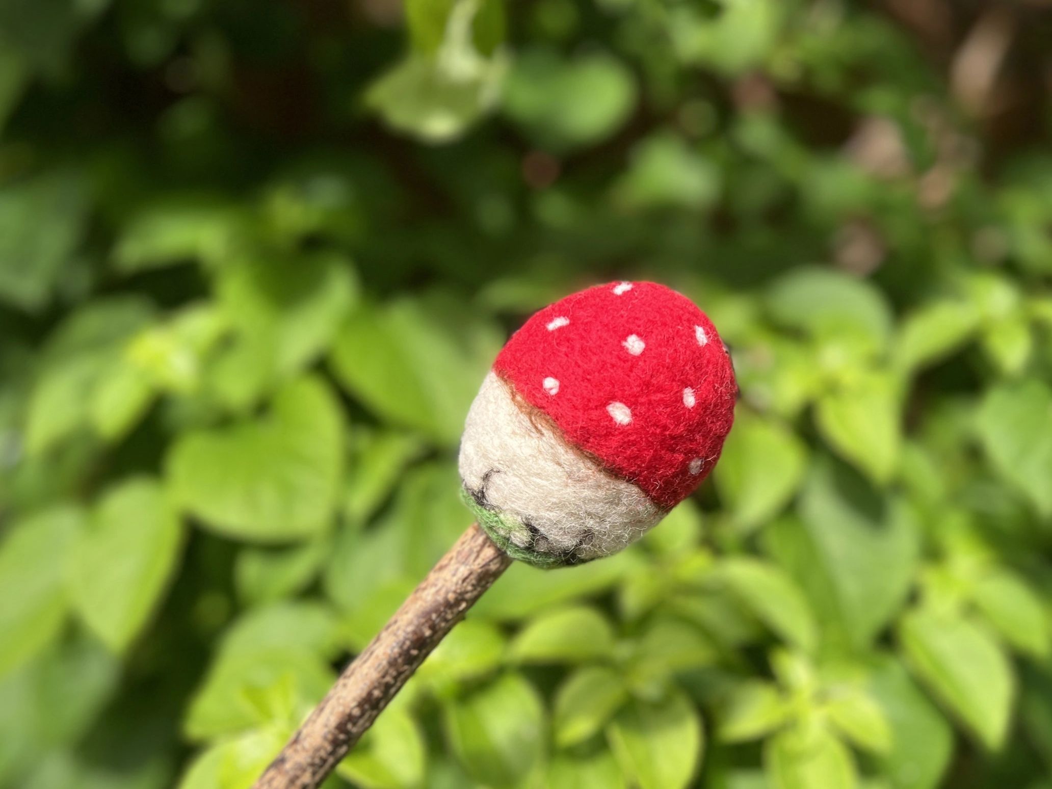 Fly agaric inspired drum beater