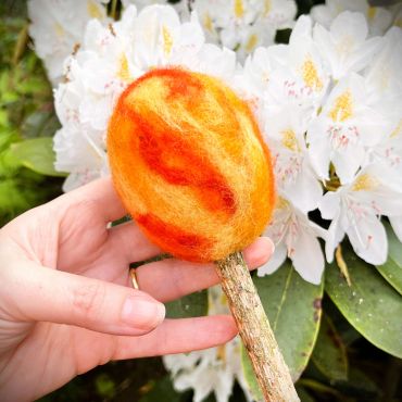 Close up view of the fire elemental colour swirls