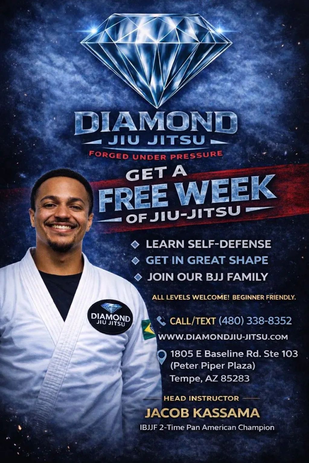 Diamond Jiu Jitsu offers a free week to learn self-defense and get in shape with instructor Jacob Kassama.