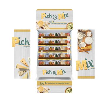 Lactalis activation in-store, Carrefour, mec workshop, customer experience, gondola design