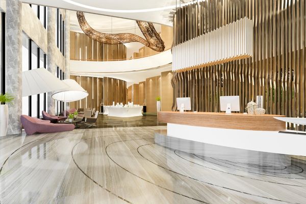 Hotel Lobby and Reception Area Renovation, Hotel Lobby Remodeling, Hotel Lobby redesign.