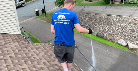 Pressure washing before and after