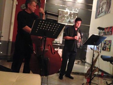 Jazz trio clarinet sax piano bass
