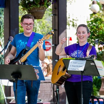 Bronson & Jan leading the Strum-Along