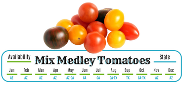 Mix Medley Tomatoes - Juicy, sweet treats to add a pop of color and flavor to any salad or lunchbox