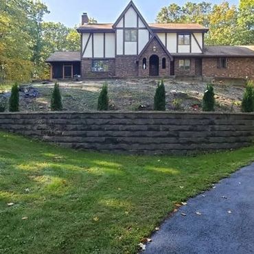 Newly installed retaining wall