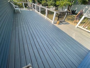Newly built deck with Trex deck planks
