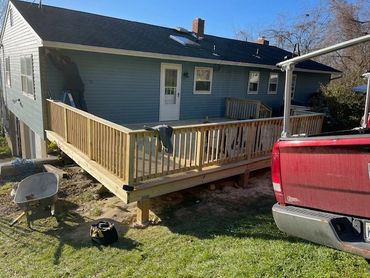 Newly installed back deck