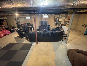 Before picture of full basement renovation