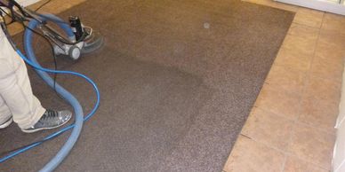 professional carpet cleaning done with rotovac

