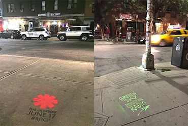 Red Hot Chili Peppers Green Day NYC Stencils Brooklyn Knitting Factory The Getaway Revolution Radio