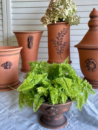 handmade red terra cotta flower pots