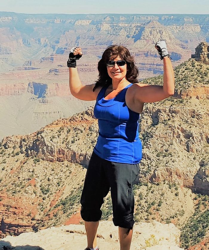 Your Personal Trainer Cathy taking a break from biking